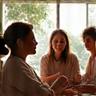 Group of diverse adults laughing and connecting