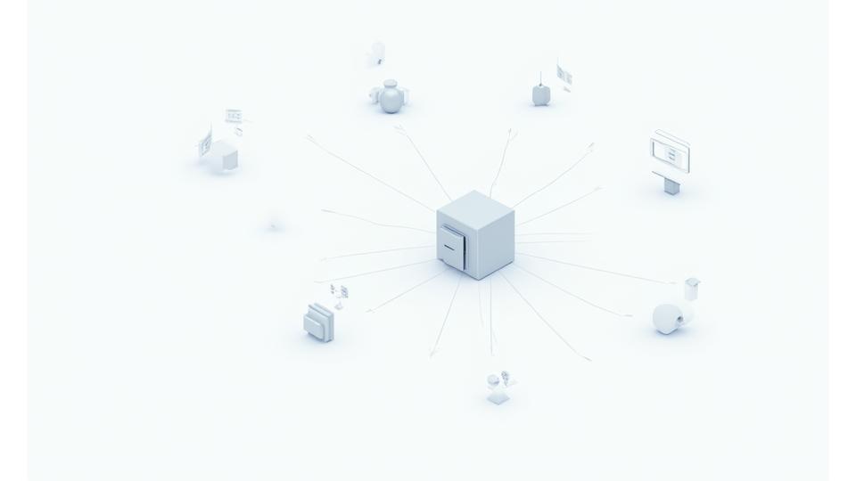 Illustration of various data points flowing securely into a central, protected vault, representing different types of information being collected safely.